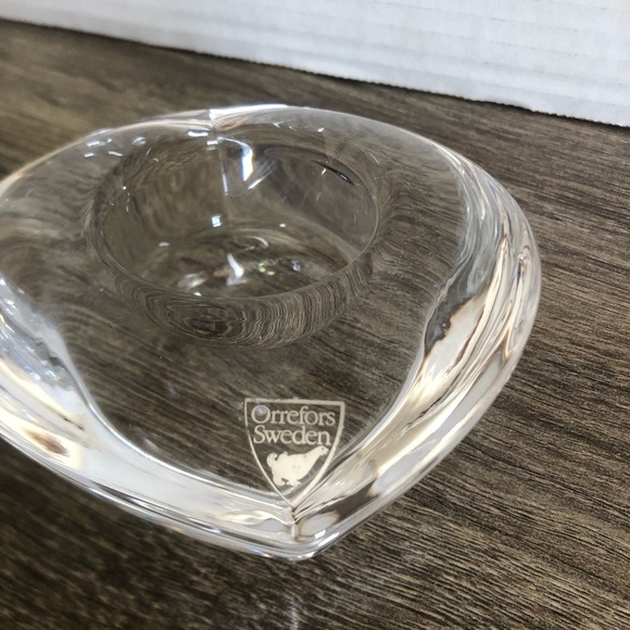 Orrefors Heart-Shaped Crystal Votive Holder - Picture 3 of 13